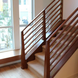 wooden stair case