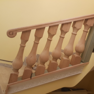 wooden stair case